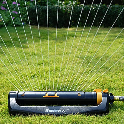 Melnor 65167AMZ XT Turbo Oscillating Sprinkler, 4,500 sq. ft., Quick Connect Bundle, 3-Way Adjustable, Black, Yellow (Pack of 12) - size: 3-Way Adjustable, style: Pack of 12