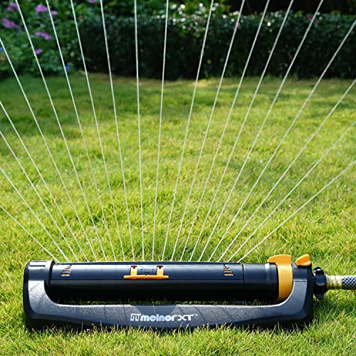 Melnor 65167AMZ XT Turbo Oscillating Sprinkler, 4,500 sq. ft., Quick Connect Bundle, 3-Way Adjustable, Black, Yellow (Pack of 12) - size: 3-Way Adjustable, style: Pack of 12