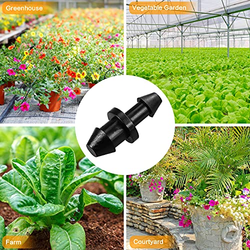 JAYEE 50 Pieces 1/4" Drip Tubing Fittings End Plug, 1/4 Inch Drip Irrigation Barbed End Closure for Home Garden Sprinkler Systems - size: 50P-End Plug