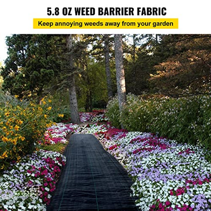 VEVOR Weed Barrier Fabric, Heavy Duty 4x100FT 5.8oz Woven Landscape Fabric, Garden Fabric Weed Barrier, Weed Control Fabric Ground Cover, Geotextile Fabric for Landscaping, Weed Block Gardening Mat - size: 4FT*100FT-5.8OZ, style: Woven