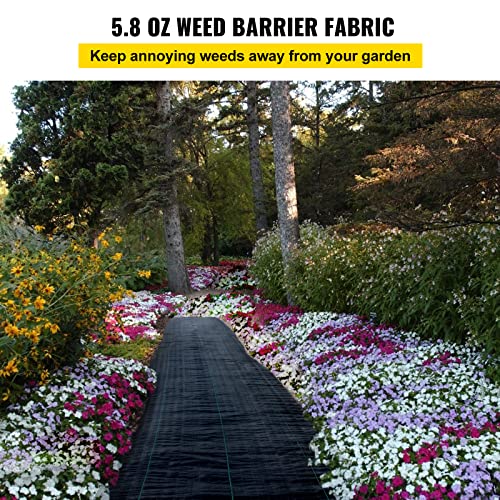 VEVOR Weed Barrier Fabric, Heavy Duty 4x100FT 5.8oz Woven Landscape Fabric, Garden Fabric Weed Barrier, Weed Control Fabric Ground Cover, Geotextile Fabric for Landscaping, Weed Block Gardening Mat - size: 4FT*100FT-5.8OZ, style: Woven