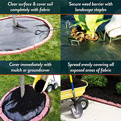 Southwest Boulder & Stone Weed Barrier | Landscape Fabric for Outdoor Gardens | Black Commercial Grade Weed Block Cloth | Heavy-Duty Landscaping Material 3' x 300' - size: 3' x 300'