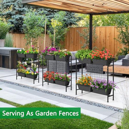 Raised Garden Beds with Legs Vertical Herb Garden Planter Indoor Outdoor - color: Gray