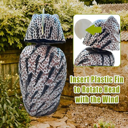 Owl Decoy to Scare Birds Away Scarecrow Fake Owl with Rotating Head (2 Pk) - color: Set B