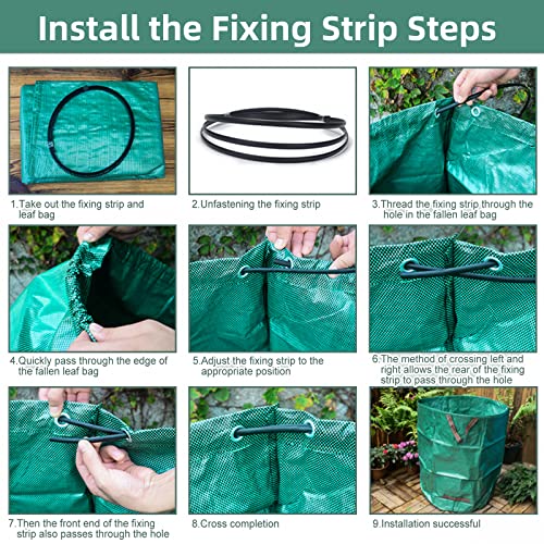 Leaf Bags, 2-Pack 132 Gallons Reusable Yard Waste Bags with 4 Handles