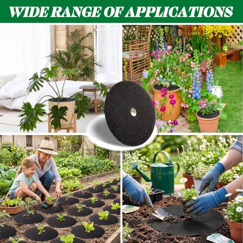 Macarrie 30 Pcs Weed Barrier Mat Tree Mulch Ring Fabric Cover, 12.6 Inch - size: 12.6 Inch