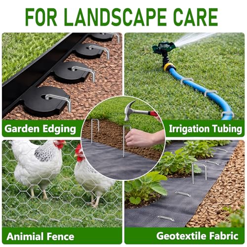 8 Gauge Landscape Edging Stakes 6 Inch 30 Pack Landscape Staple - size: 30Pcs