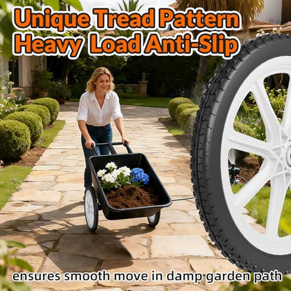 RONPOW 20" Flat Free Wheels Compatible with rubbermaid Wheelbarrows Tires - color: White