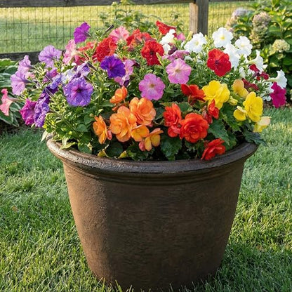 Sunnydaze Anjelica 20'' Large Plastic Planter Pot for Plants, Rust - color: Rust, size: 20 in