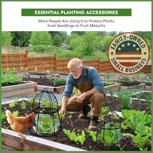 Decoroca 2 PCS Garden Cloches for Plants - Chicken Wire Plant Protectors - size: 2pcs-13.4x13in