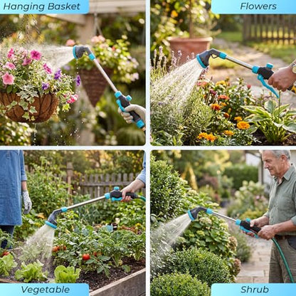 Hushee 2 Pack Garden Hose Watering Wand, 17.7 In Metal Wand, Blue - color: Blue