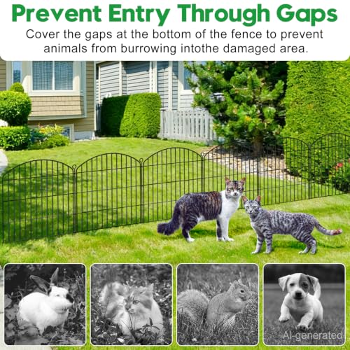 Decorative Garden Fence 32in (H) x22ft (L),Arched Rustproof Metal No Dig - size: 10 Panels-32in(H) x 22ft(L) without Gate