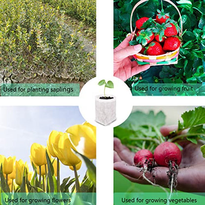 gardtree Plant Nursery Bags 5.5 * 6.3 inches 200PCS, Non-Woven Biodegradable Plant Grow Bags Fabric Seedling Starter Bags for Vegetable Flower Fruit Saplings Tree, Home Garden Supply - color: White, size: 5.5"x6.3"/200PCS