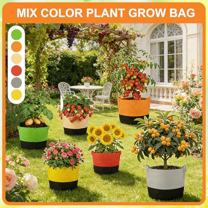 18 Pack Grow Bags, Heavy Duty Fabric Pots Nonwoven Potato Grow Bags