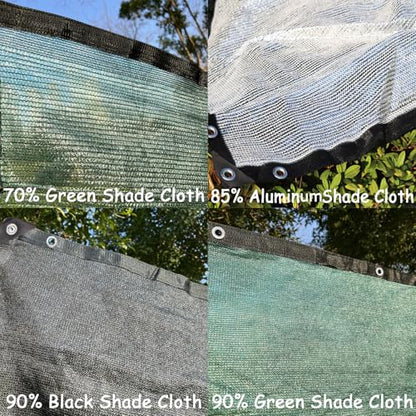 85% Aluminet Shade Cloth with Grommets 10 x 10FT Reflective Sun Shade Tarp - size: 10 ft x 10 ft