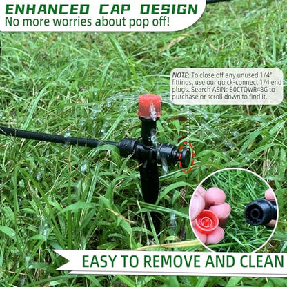 40PCS Push-to-Connect Drip Irrigation Emitters for 1/4 inch Irrigation Tubing, Two-Way Connection Adjustable Drip Emitter Sprayer with Stake, Irrigation Dripper Sprinklers for Drip Irrigation System - size: 40PCS Two-Way Drip Irrigation Emitters Sprayer