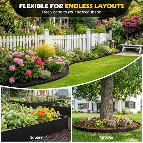 Dyna-Living 20FT Galvanized Steel Landscape Edging 40 x 6 Inch Metal Edging - size: 6 inch