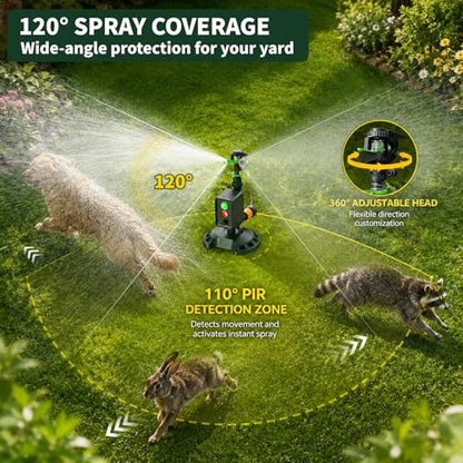 Solar Motion-Activated Animal Repellent Water Sprinkler