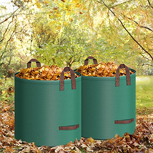 Leaf Bags, 2-Pack 132 Gallons Reusable Yard Waste Bags with 4 Handles