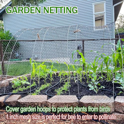 Bird Netting for Garden Protection - 1" Mesh Netting to Cover Chicken Coops - size: 1", 50' x 100'