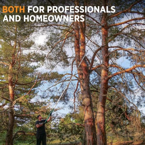 StartPro 23ft Reach Tree Pruning Saw, Telescopic Manual Lightweight Extendable 18ft Pole Saw with Sharp Carbon-Enriched Blade for Pruner for Yard, Garden, Patio & Forestry Use (18ft) - size: 18ft