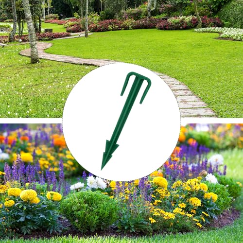 Nuanchu 100 Pcs 4 Inch Landscape Garden Stakes Bulk, Degradable Sod Spikes - size: 4 Inch