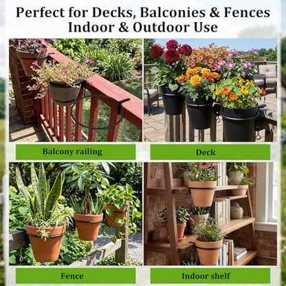 Chumia 3 Pack 8 Inch Railing Plant Holder Flower Pot Holder Ring - size: 8 Inch