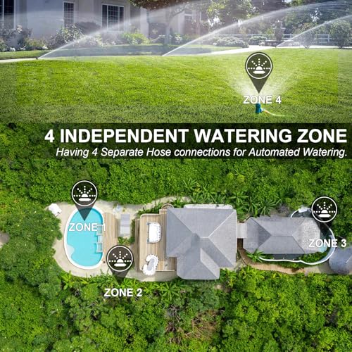 Water Timer for Outdoor Garden Hose, Sprinkler Timer for Garden - style: 4 Zones Brass Inlet