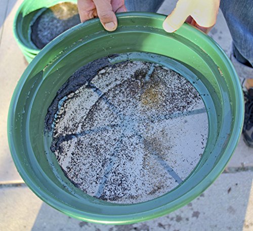 SE 13.25 Inch Wide Stackable Classifier Gold Prospecting Pan - 1/30 Inch Stainless Steel Mesh Sifting Pan, Green - size: 1/30 inch, style: Pans