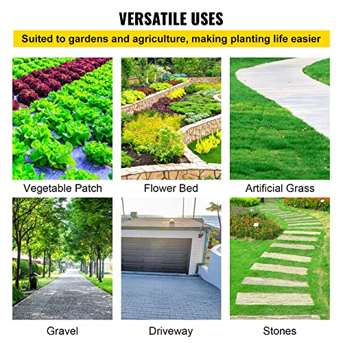 VEVOR Weed Barrier Landscape Fabric, Heavy Duty 5x250FT 5oz Woven Garden Fabric Weed Barrier, Weed Control Fabric Ground Cover, Geotextile Fabric, Weed Block Gardening Mat, Driveway Fabric Landscaping - size: 5FT*250FT-5OZ, style: Woven
