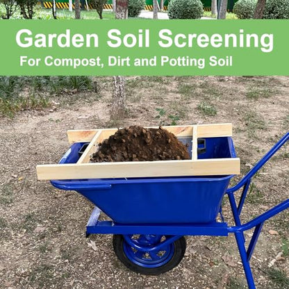 Large Soil Sifter,Rock Sifter, Soil Sifter for Gardening,Compost Sifter for Sand, Leaves & Compost, Fits Wheelbarrow