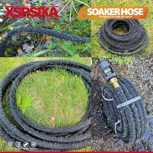 10FT 1/2" Heavy-Duty Soaker Hose with Solid Brass Connectors, Ultra-Flexible Even Water Flow - size: 10 FT