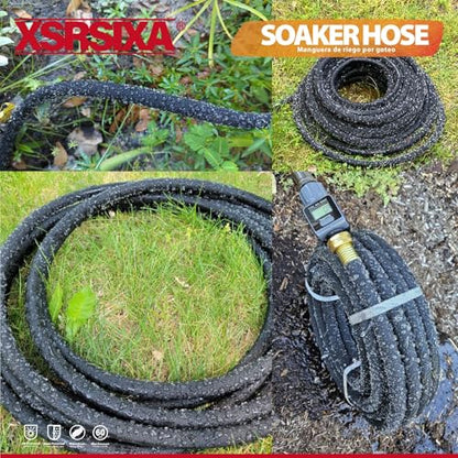 10FT 1/2" Heavy-Duty Soaker Hose with Solid Brass Connectors, Ultra-Flexible Even Water Flow - size: 10 FT