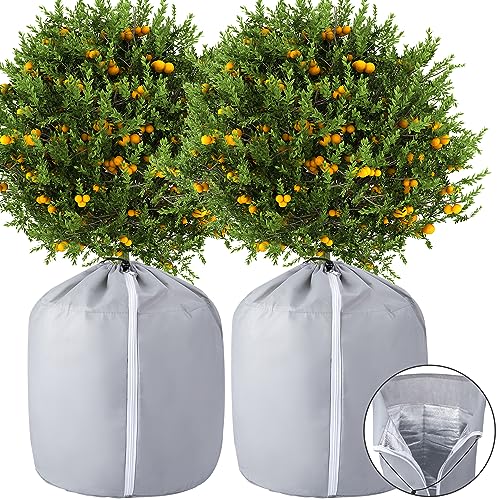 2 Pack Plant Winter Protection Pot, Anti-Frost Flower Pot Protective Bag - color: L