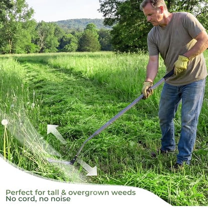 Walensee 48in Double-Edged Grass Whip, Scythe for Cutting Weeds & Grass - size: 48-Inch