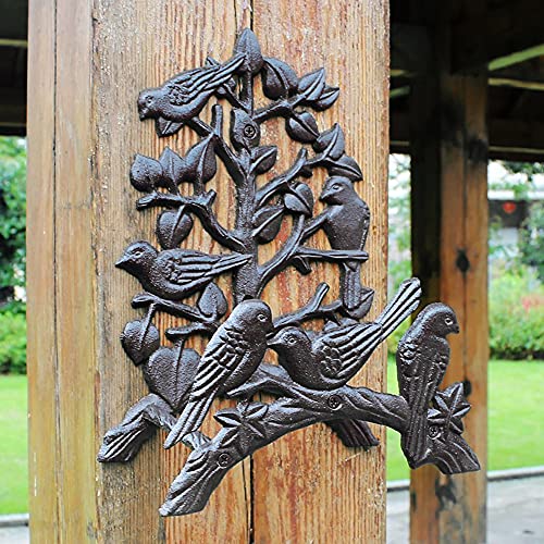 Garden Hose Holder Cast Iron Heavy Duty Water Hose Hanger, Outside Wall Mount, Solid Metal Decorative Rack/Organizer/Stand, Easy to Install, Hold Up to 50/75/100 ft (Hose holder - Hummingbird) - style: Hose holder - Hummingbird
