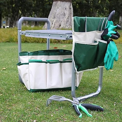 Multifunctional Garden Kneeler and seat Heavy Duty,Foldable Garden Bench for Kneeling and Sitting with Soft EVA Kneeling Pad and Large Tool Bag for Gardening Lovers - size: Style D