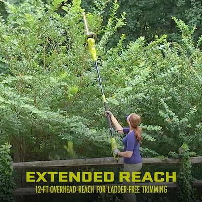 Sun Joe Corded Convertible Pole Hedge Trimmer with Dual Blade, SJH904E