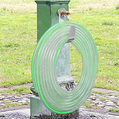 Garden Hose Hanger, Stainless Steel Wall Mount Water Hose Holder, Hanging Hose Storage Rack Hose Stand for Garden Hose, Ropes, Outside Yard (Silver) - color: Silver