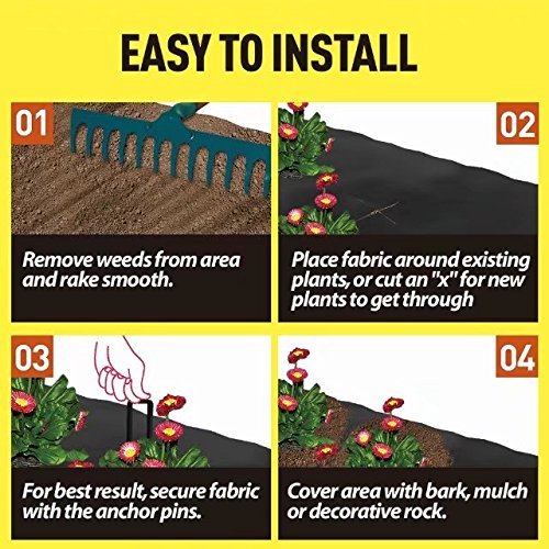 Petgrow Heavy Duty Weed Barrier Landscape Fabric for Outdoor Gardens, Non Woven Weed Blockr Fabric - Garden Landscaping Fabric Roll - Weed Control Fabric in Rolls(3FTx250FT) - size: 3FTx250FT