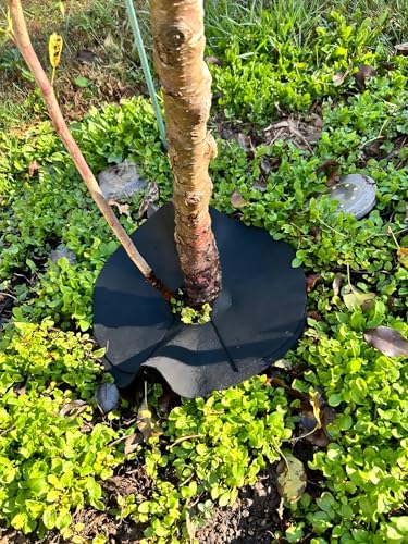 32.5" Non-Woven Tree Mulch Ring, 2 Pack Weed Barrier Mat,Degradable Tree Mulch Used to inhibit Weed Growth and Landscape Weed Control Plant Root Protection - color: Black-2pack-32.5"