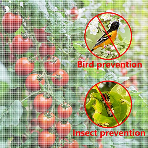 Alpurple Insect Bird Barrier Netting Mesh- 20 x 10 Feet Garden Bug Netting Plant Cover for Protect Plant Fruits Flower from Insect Bird Eating - color: 20 X 10 Ft