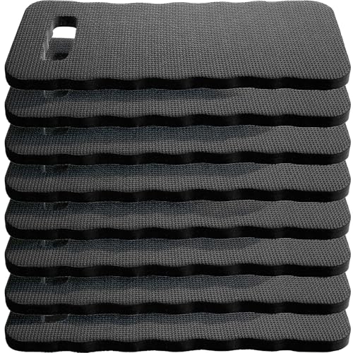 8 Pack Garden Kneeling Pad, Black Thick Foam Knee Pads for Gardening, Waterproof Kneeler Mat for Yoga, Cleaning, Prayer and Exercise, 15.75x6.9x0.63 Inch
