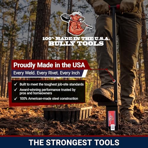 Bully Tools 11-Gauge Dibble Bar Tree Planting Tool, Rubber Grip T-Handle
