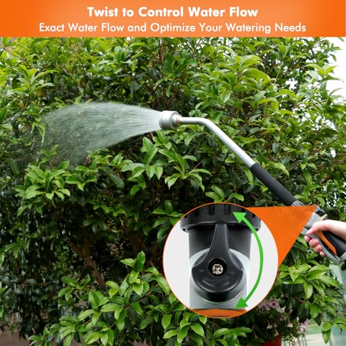 RESTMO 24 Inches Long Watering Wand for Garden Hose, Full Shower Spray Wand - color: Orange