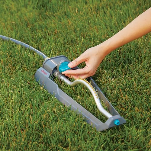 Gilmour 3600 Sq Ft Adjustable Rectangular Lawn Sprinkler, Oscillating, Large Area Coverage, For Lawn and Garden, Gray