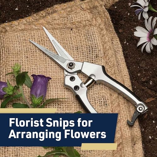 Pruning Shears - Garden Scissors Florist Snips - 2.5” Blades - Flower Scissors for Cutting Fresh Flowers, Trimming, or Harvesting Herbs or Fruit - Pruners for Gardening Tools by Kings County Tools - style: Flower Pruner