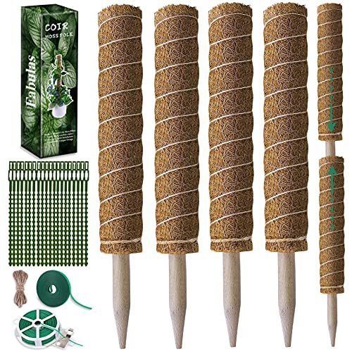 Fabulas Moss Pole Monstera Plant Support, Extended to 48 Inch, 4 Pack 16 in - size: totem pole 16"x4pcs
