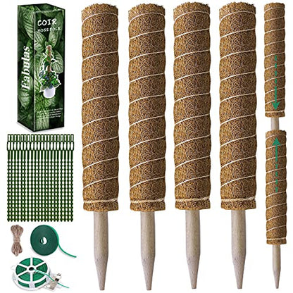 Fabulas Moss Pole Monstera Plant Support, Extended to 48 Inch, 4 Pack 16 in - size: totem pole 16"x4pcs