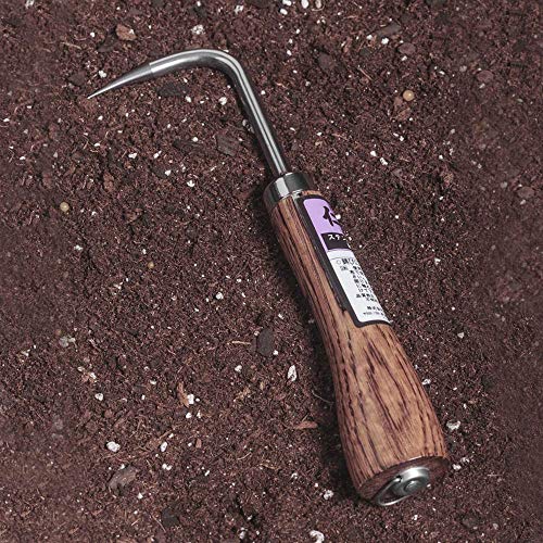Nisaku NJP955 Nekaki Ippondume Handheld Single Claw Cultivator, Japanese Stainless Steel Tine Length 1.5-Inch, 5.5-Inch Polished Wood Handle - style: Single Claw